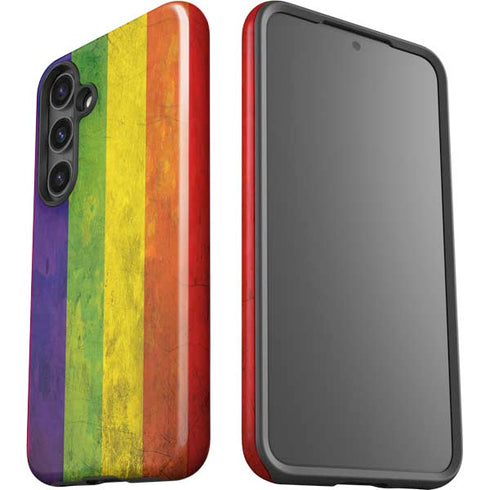 Distressed Rainbow Flag Galaxy S25 Impact Case